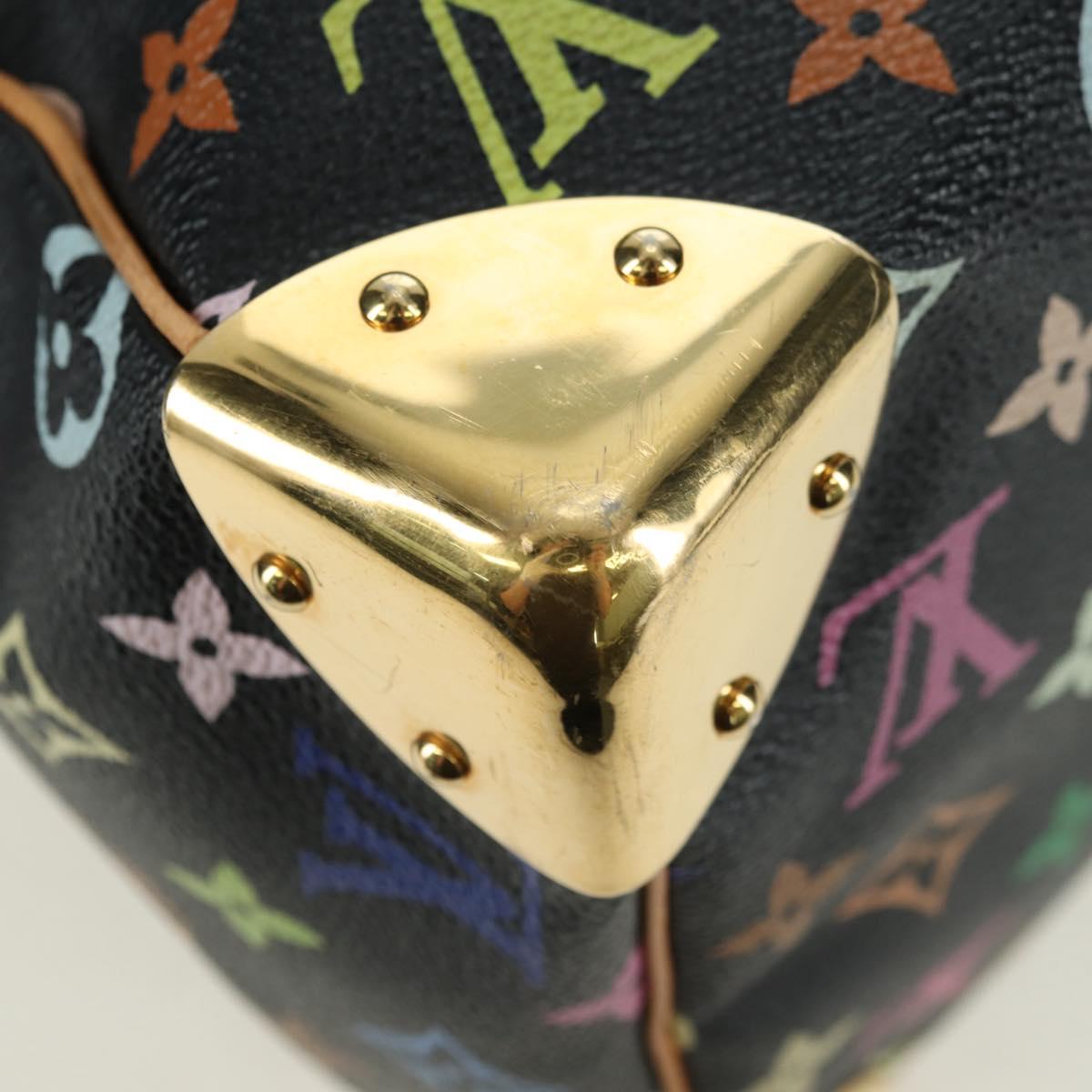 LOUIS VUITTON Monogram Multicolor Speedy 30 Hand Bag Black M92642 Auth BA12818V