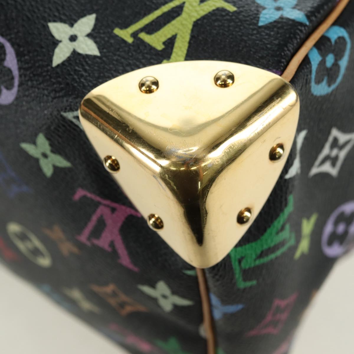 LOUIS VUITTON Monogram Multicolor Speedy 30 Hand Bag Black M92642 Auth BA12818V
