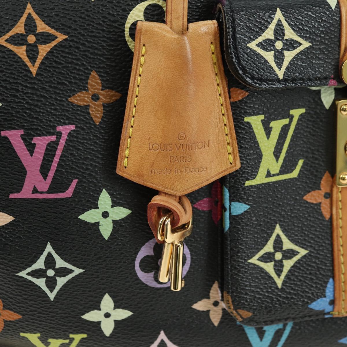 LOUIS VUITTON Monogram Multicolor Speedy 30 Hand Bag Black M92642 Auth BA12818V