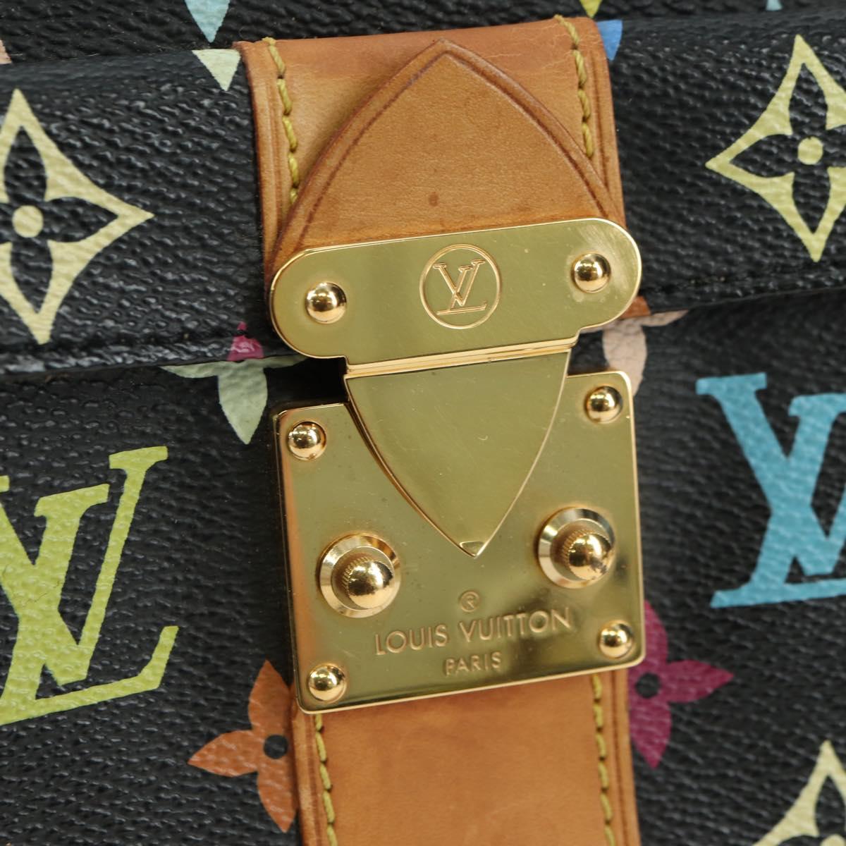 LOUIS VUITTON Monogram Multicolor Speedy 30 Hand Bag Black M92642 Auth BA12818V