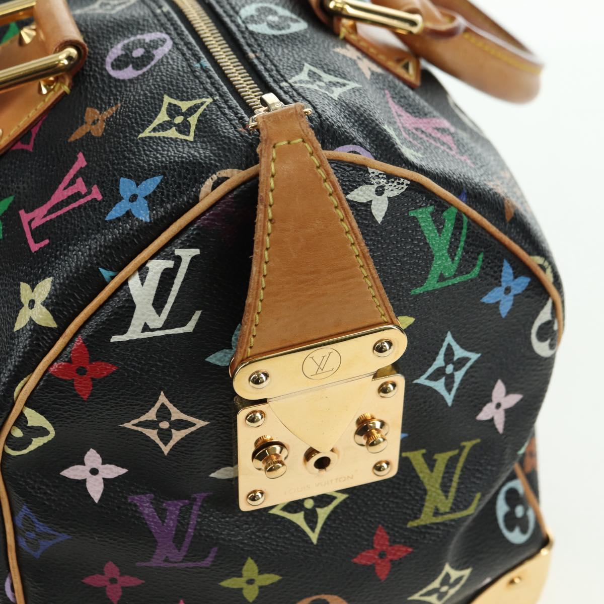 LOUIS VUITTON Monogram Multicolor Speedy 30 Hand Bag Black M92642 Auth BA12818V