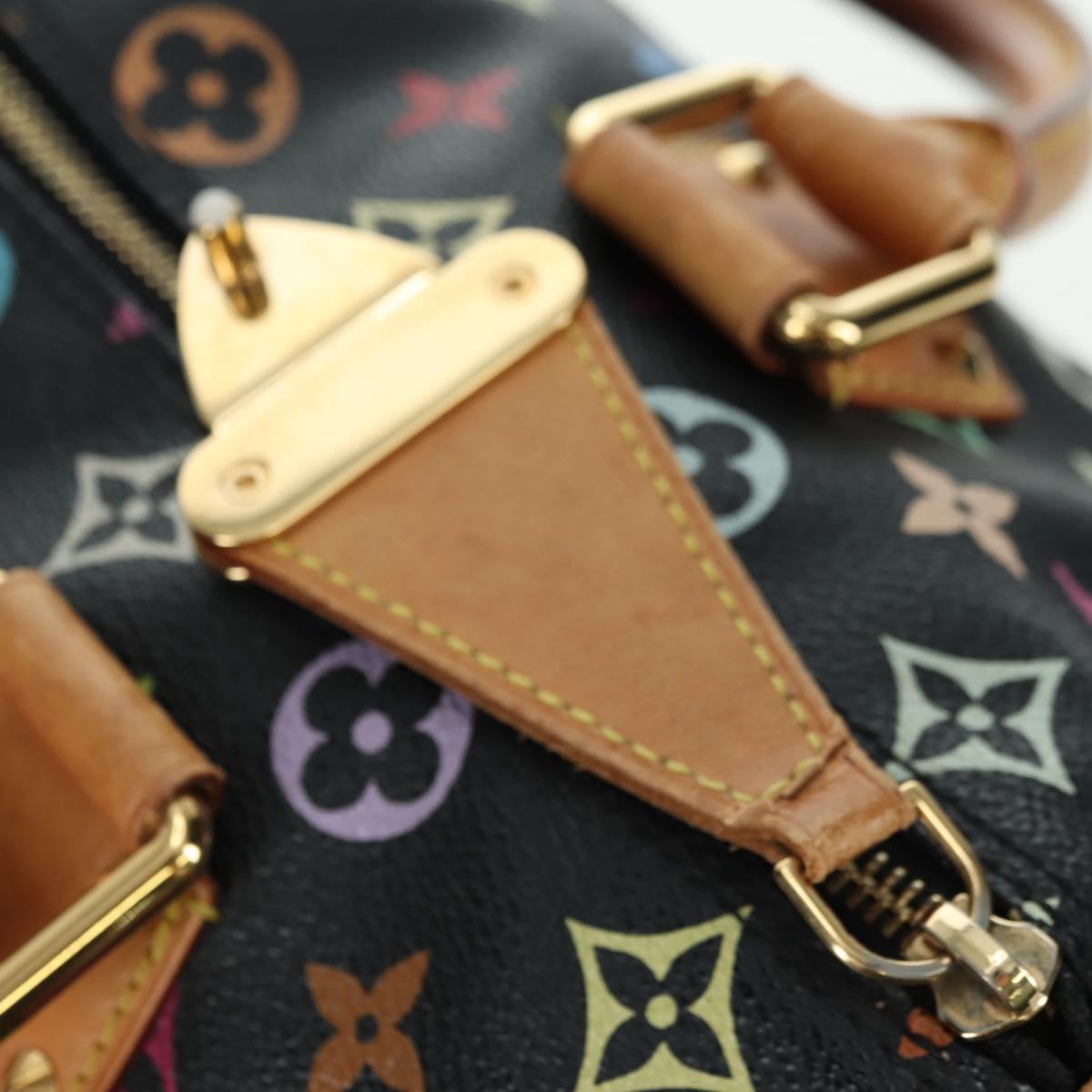 LOUIS VUITTON Monogram Multicolor Speedy 30 Hand Bag Black M92642 Auth BA12818V