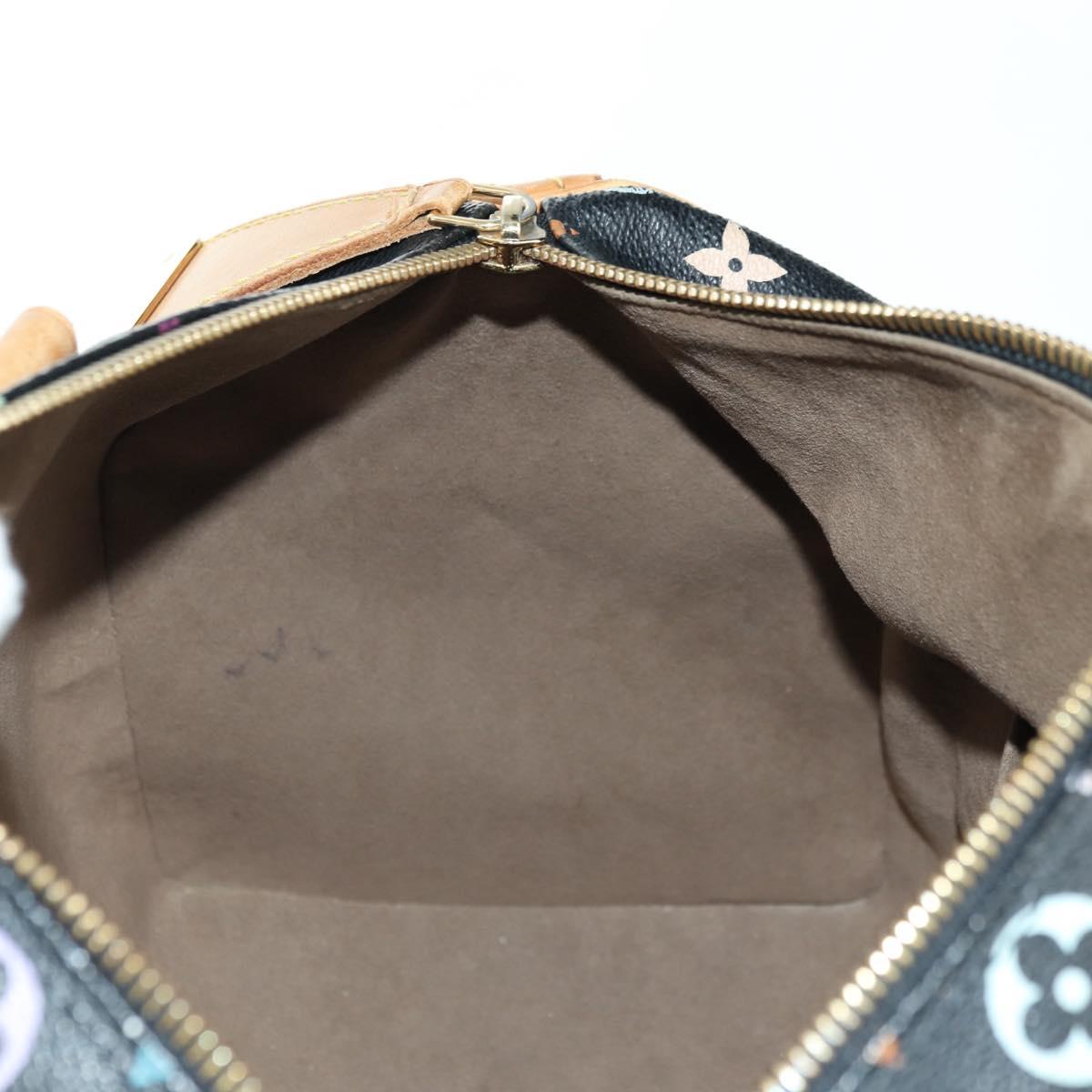 LOUIS VUITTON Monogram Multicolor Speedy 30 Hand Bag Black M92642 Auth BA12818V