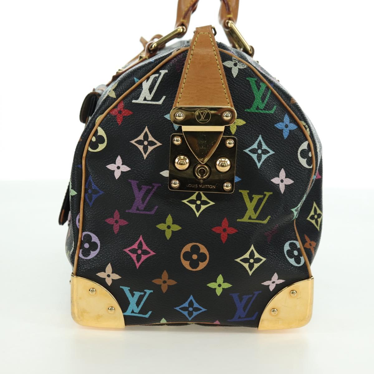 LOUIS VUITTON Monogram Multicolor Speedy 30 Hand Bag Black M92642 Auth BA12818V