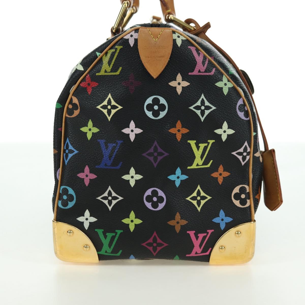 LOUIS VUITTON Monogram Multicolor Speedy 30 Hand Bag Black M92642 Auth BA12818V