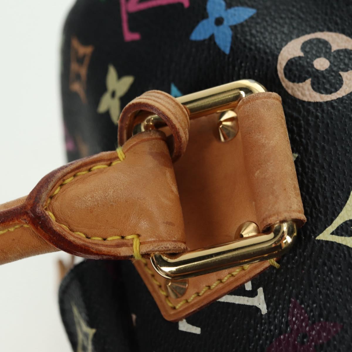 LOUIS VUITTON Monogram Multicolor Speedy 30 Hand Bag Black M92642 Auth BA12818V