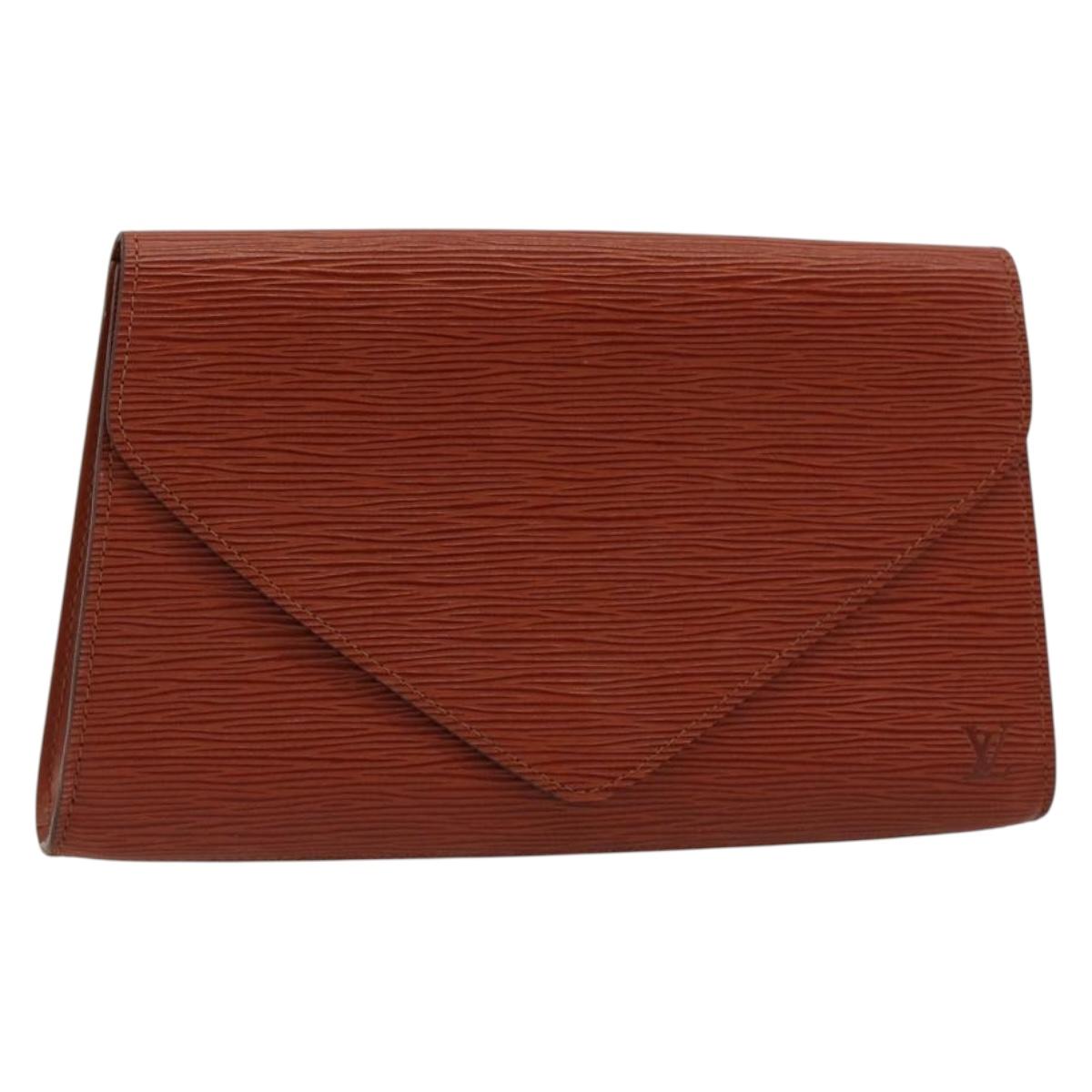 LOUIS VUITTON Epi Art Deco Clutch Bag Brown M52633 LV Auth BA12822