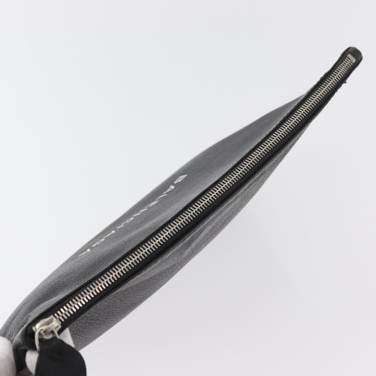 BALENCIAGA Everyday Clutch Bag Leather Black Silver 485110 Auth BA12823A