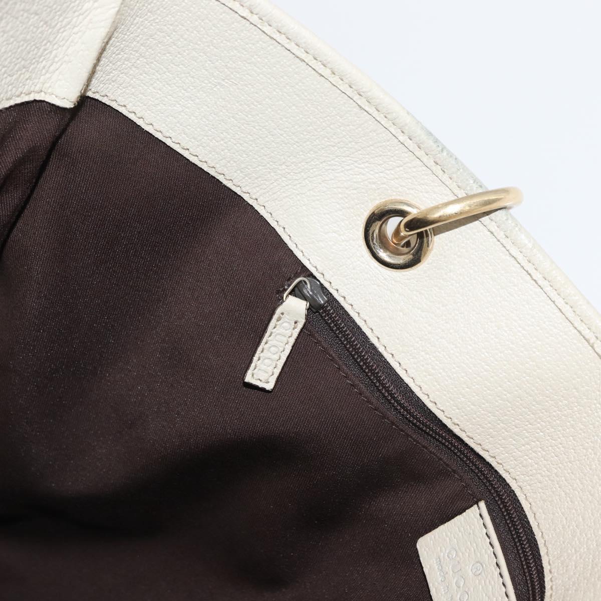 GUCCI GG Canvas Tote Bag Beige Gold 120836 Auth BA12830