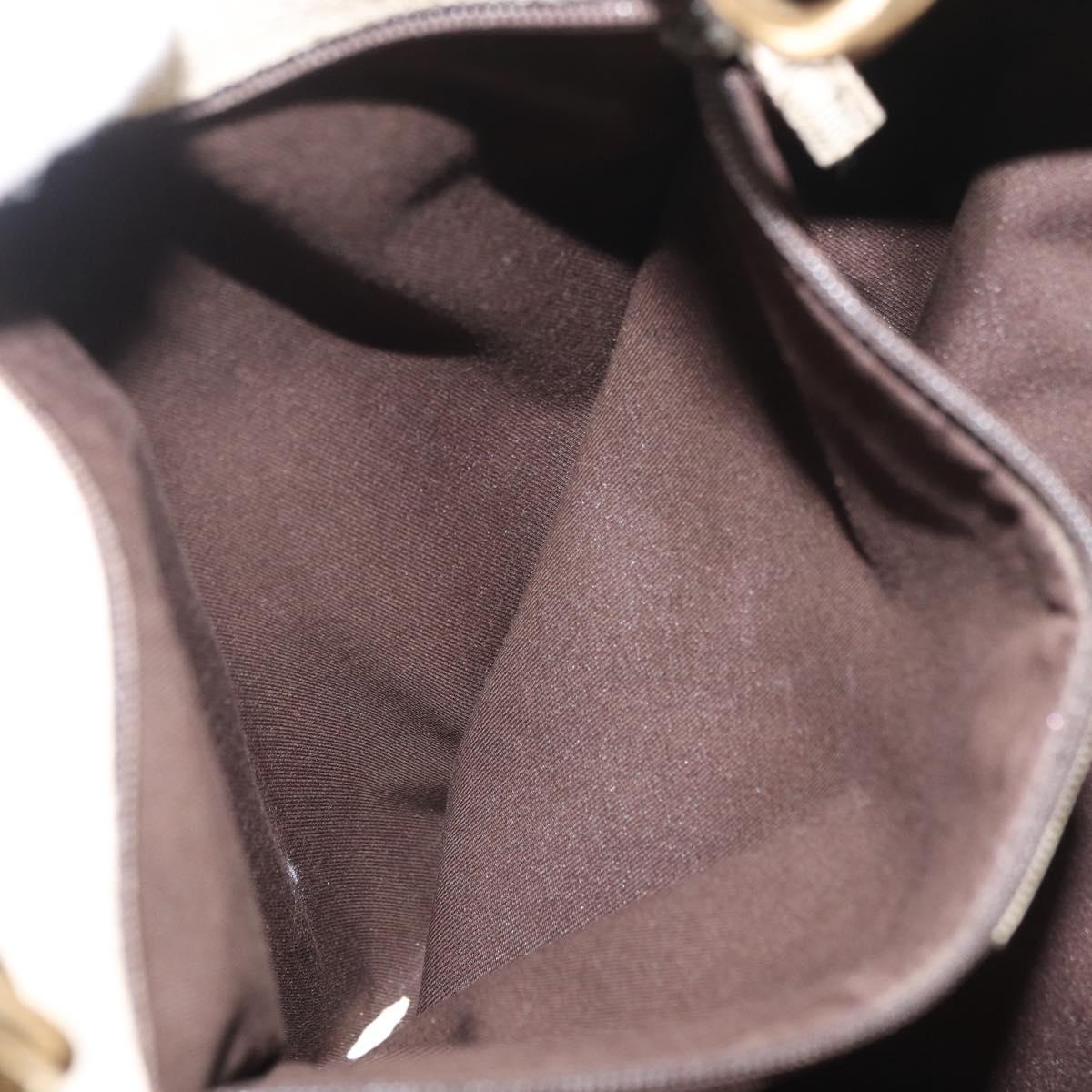 GUCCI GG Canvas Tote Bag Beige Gold 120836 Auth BA12830