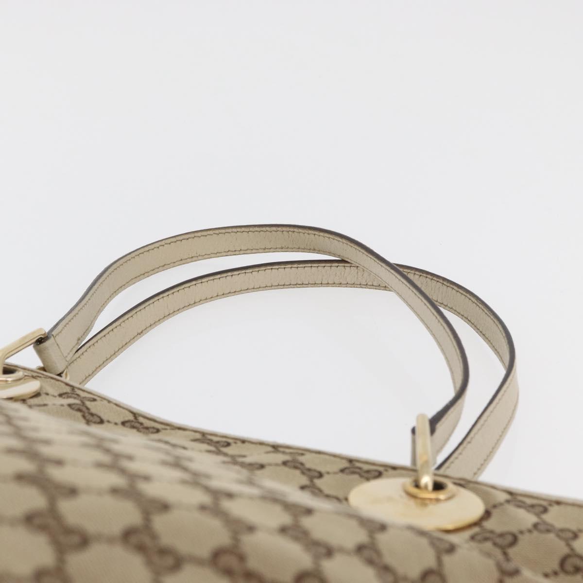 GUCCI GG Canvas Tote Bag Beige Gold 120836 Auth BA12830