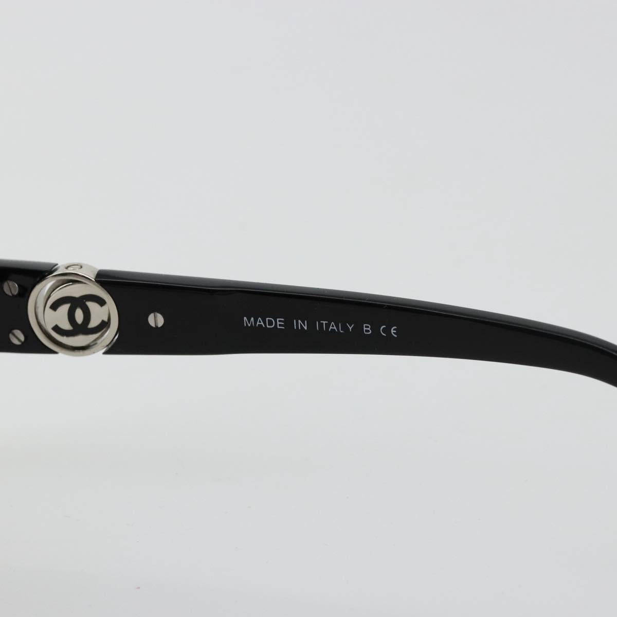CHANEL COCO Mark Sunglasses plastic Black CC Auth BA12836