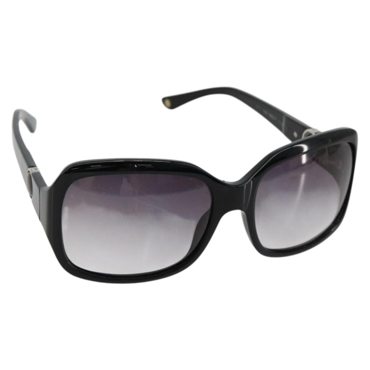 CHANEL COCO Mark Sunglasses plastic Black CC Auth BA12836