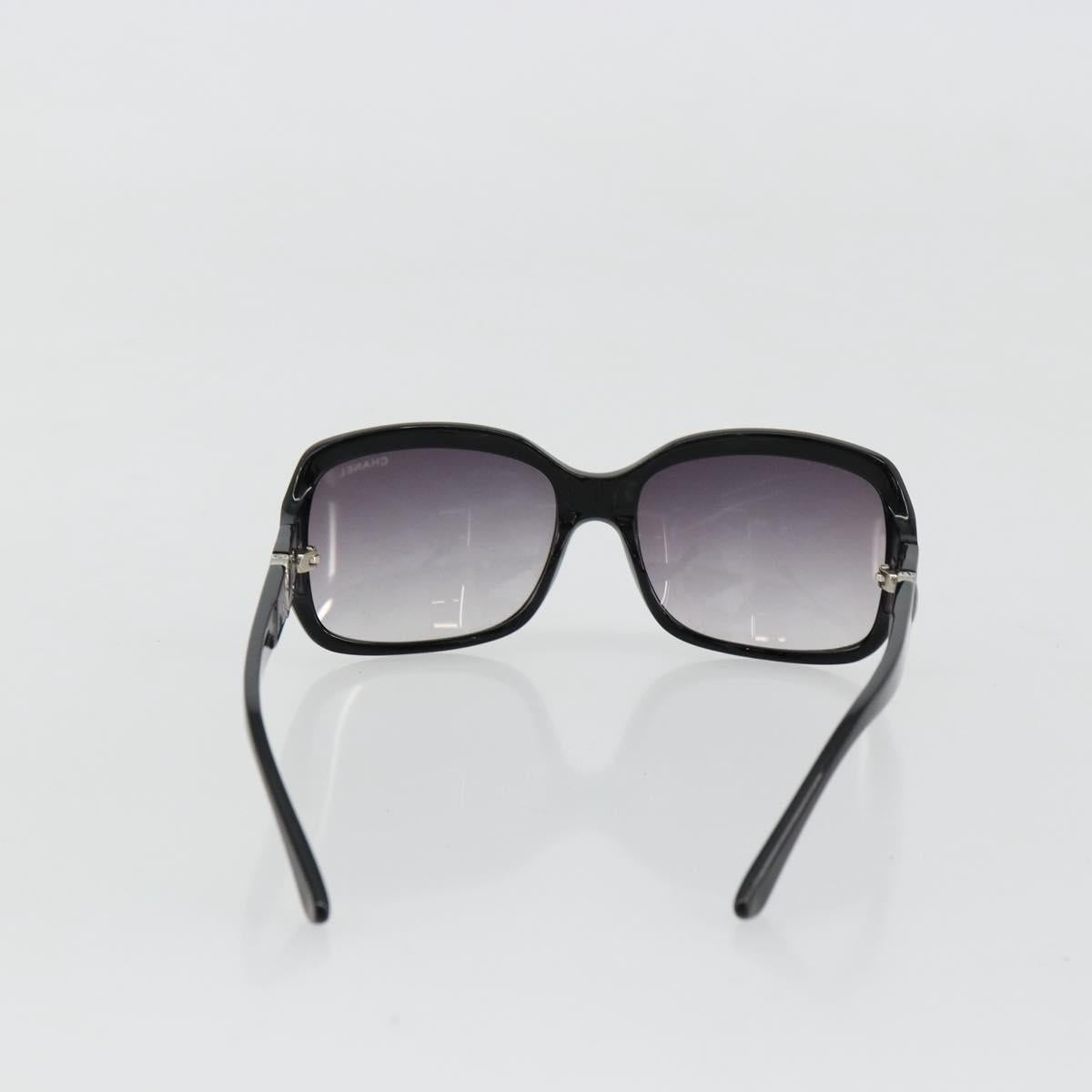 CHANEL COCO Mark Sunglasses plastic Black CC Auth BA12836