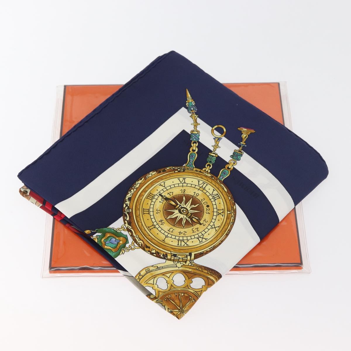 HERMES Carre 90 Scarf ""Parmi les Fleurs Je Compte les Heures"" Auth BA12837V