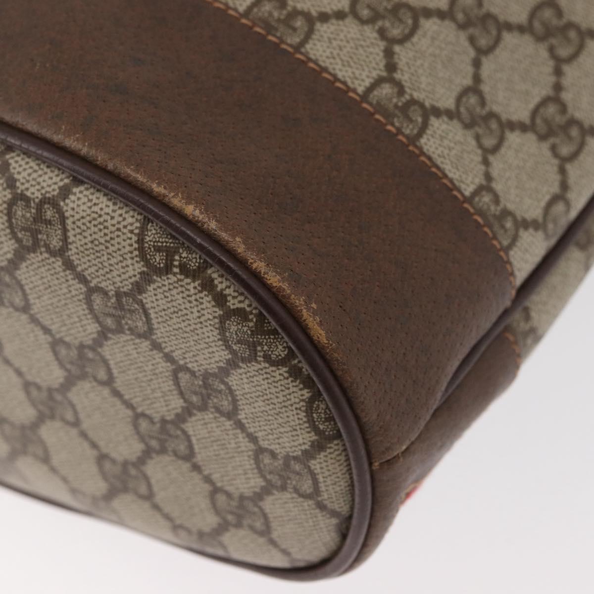 GUCCI GG Supreme Web Sherry Line Bag PVC Beige Gold 41 02 085 Auth BA12841
