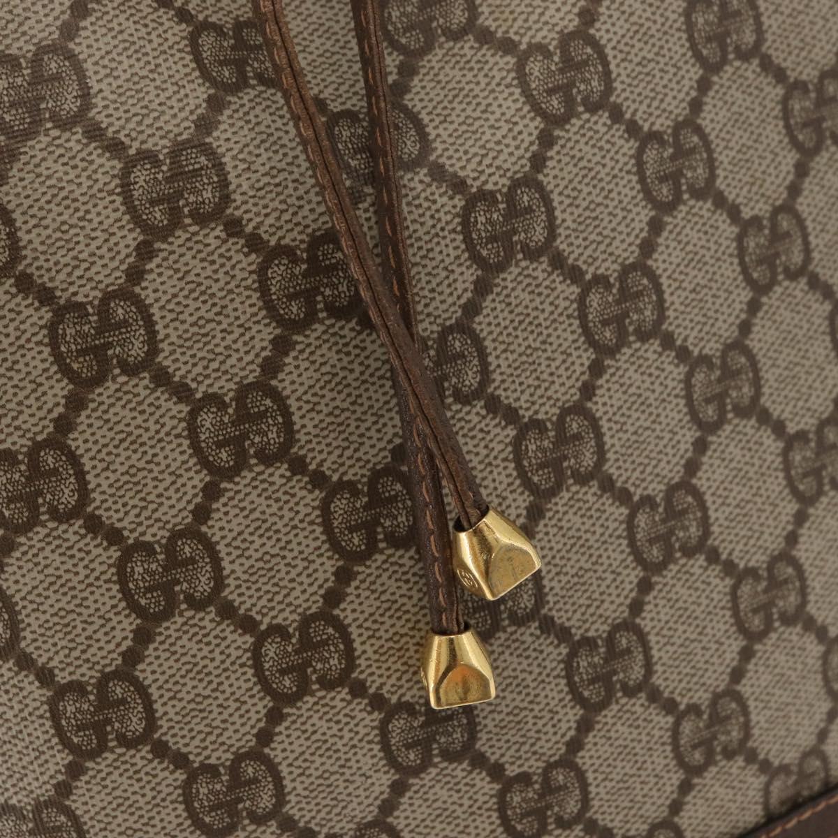 GUCCI GG Supreme Web Sherry Line Bag PVC Beige Gold 41 02 085 Auth BA12841