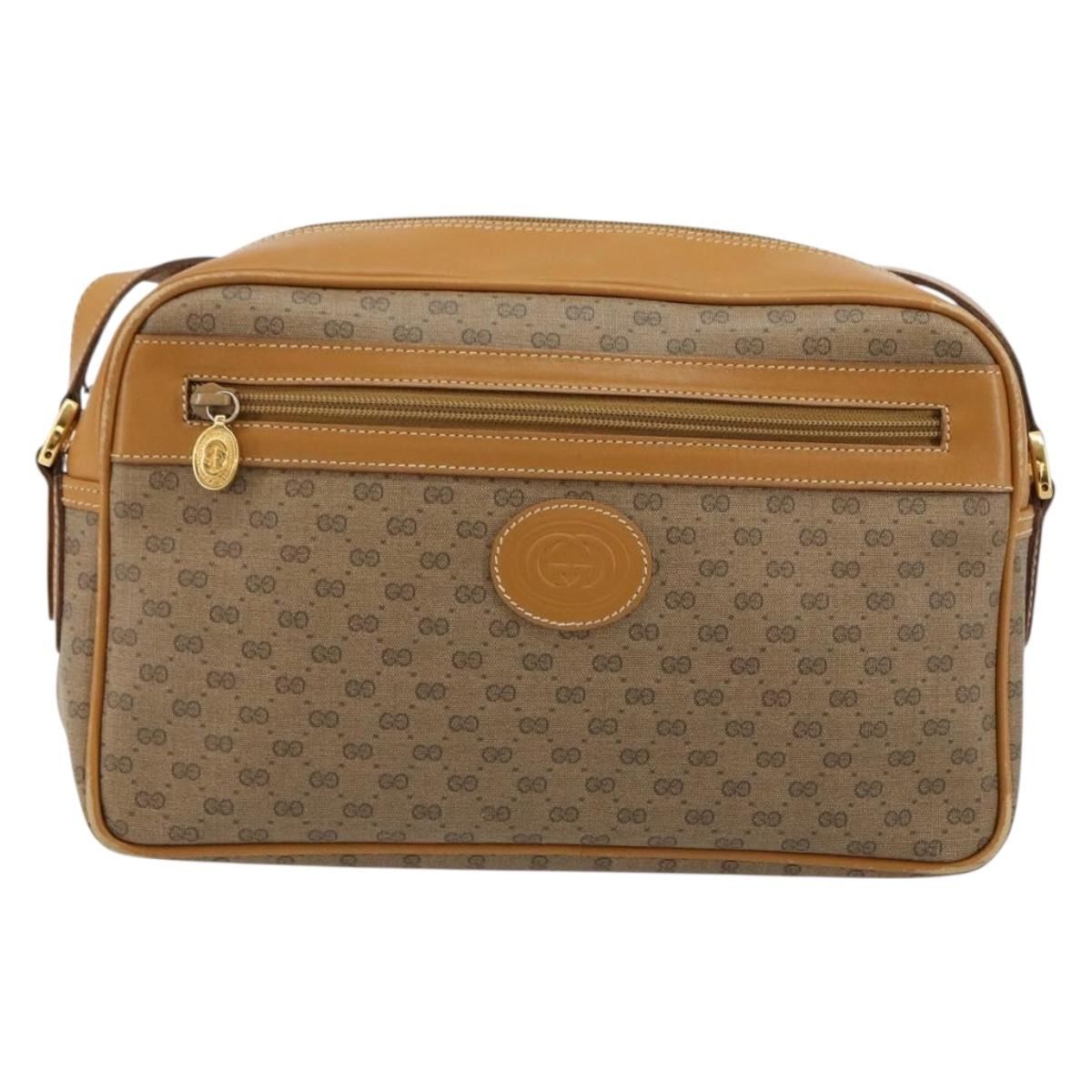 GUCCI Micro GG Supreme Shoulder Bag PVC Beige Gold 001 56 0942 Auth BA12842