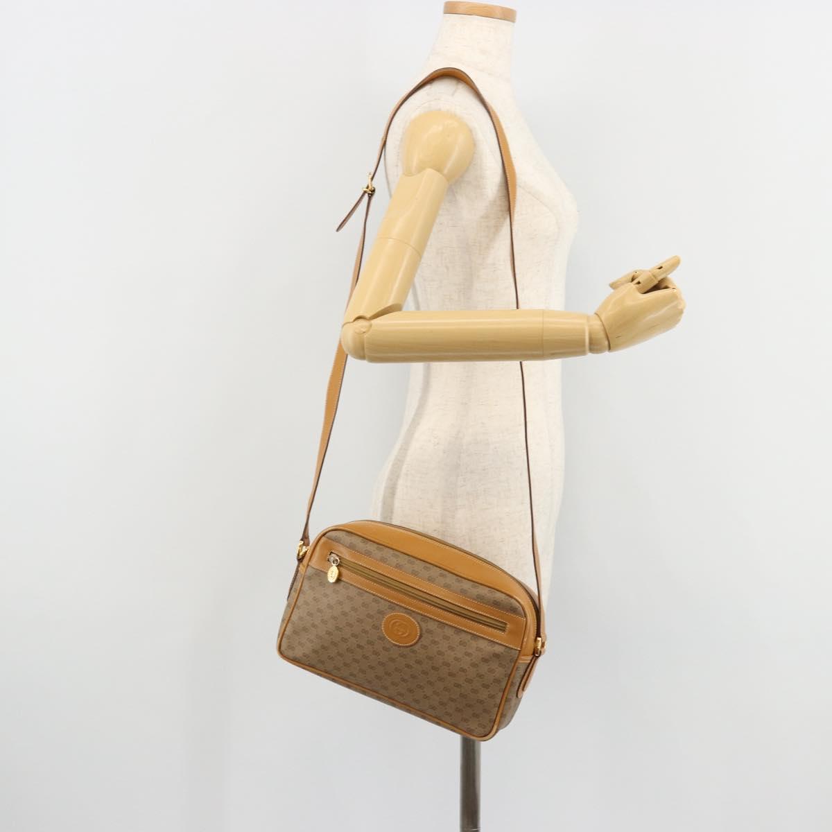 GUCCI Micro GG Supreme Shoulder Bag PVC Beige Gold 001 56 0942 Auth BA12842