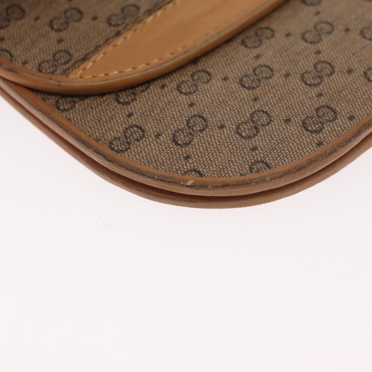 GUCCI Micro GG Supreme Shoulder Bag PVC Beige Gold Auth BA12843