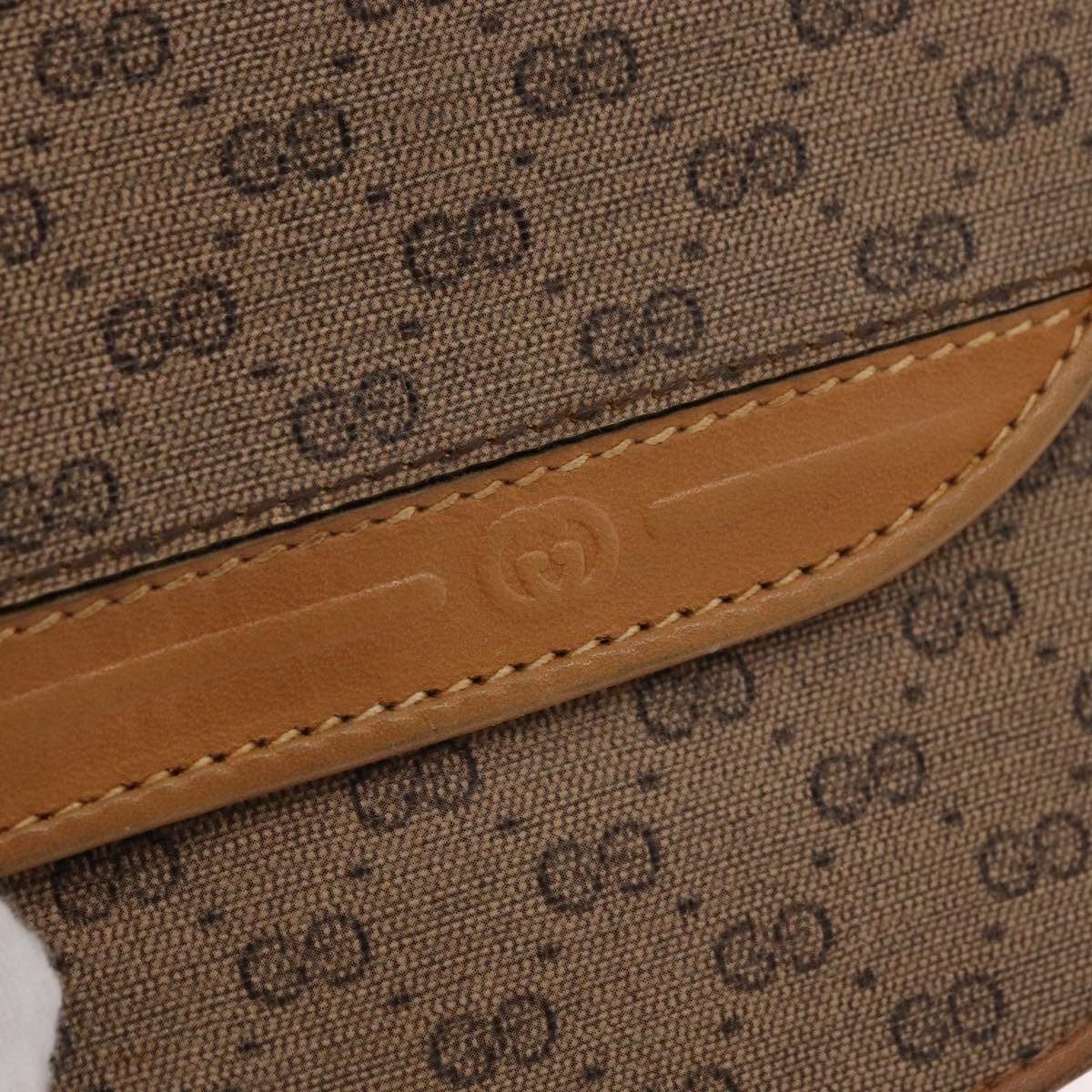 GUCCI Micro GG Supreme Shoulder Bag PVC Beige Gold Auth BA12843