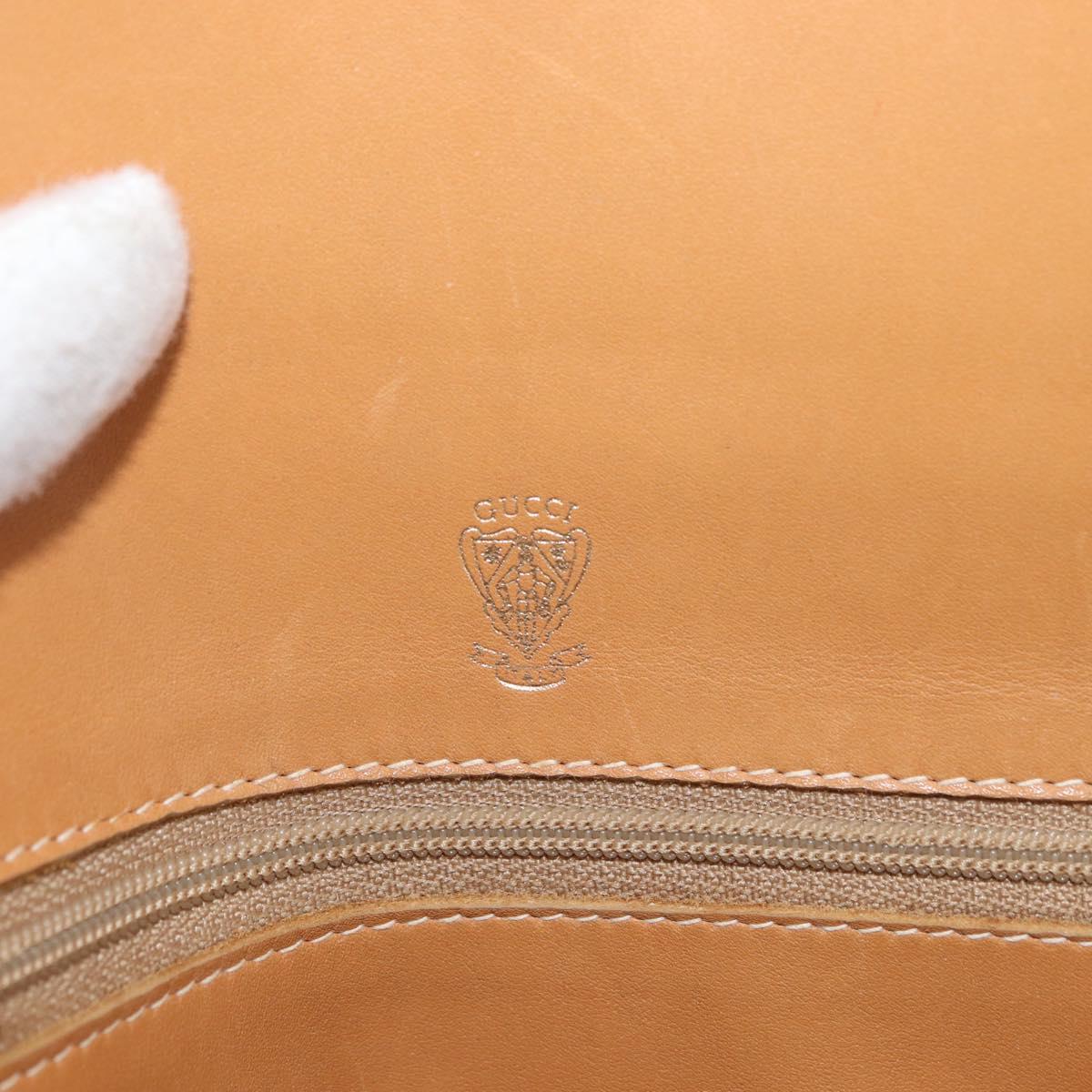 GUCCI Micro GG Supreme Shoulder Bag PVC Beige Gold Auth BA12843
