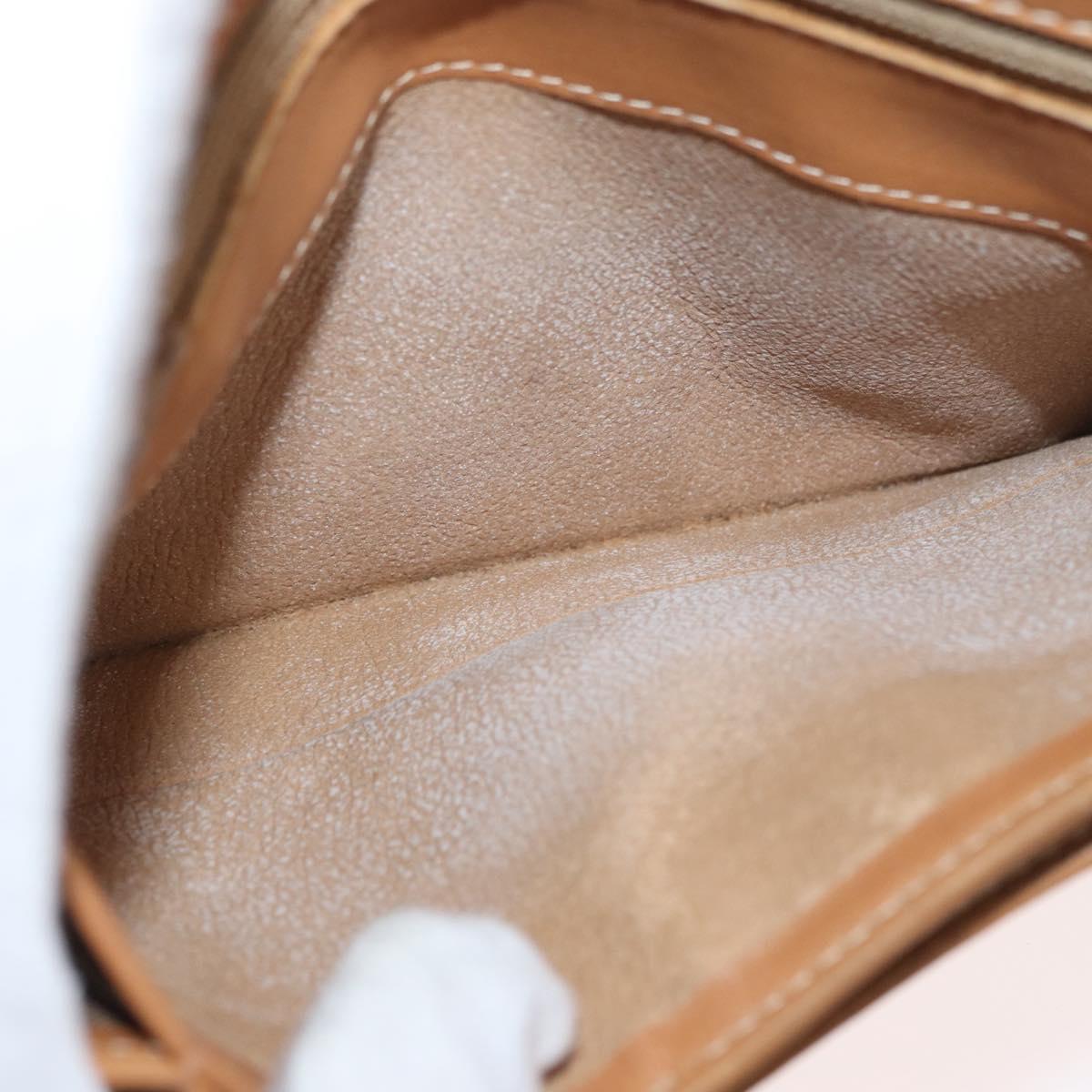 GUCCI Micro GG Supreme Shoulder Bag PVC Beige Gold Auth BA12843