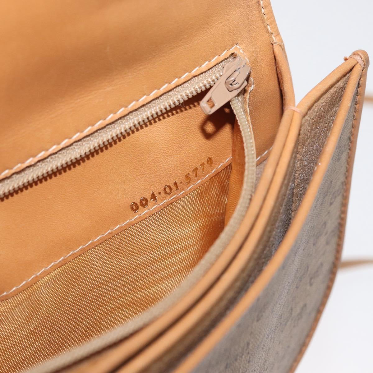 GUCCI Micro GG Supreme Shoulder Bag PVC Beige Gold Auth BA12843