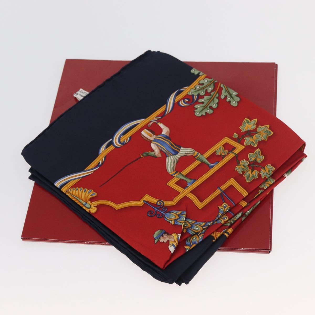 Salvatore Ferragamo Scarf Silk Navy Auth BA12848A