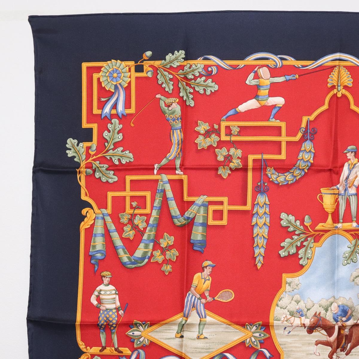 Salvatore Ferragamo Scarf Silk Navy Auth BA12848A