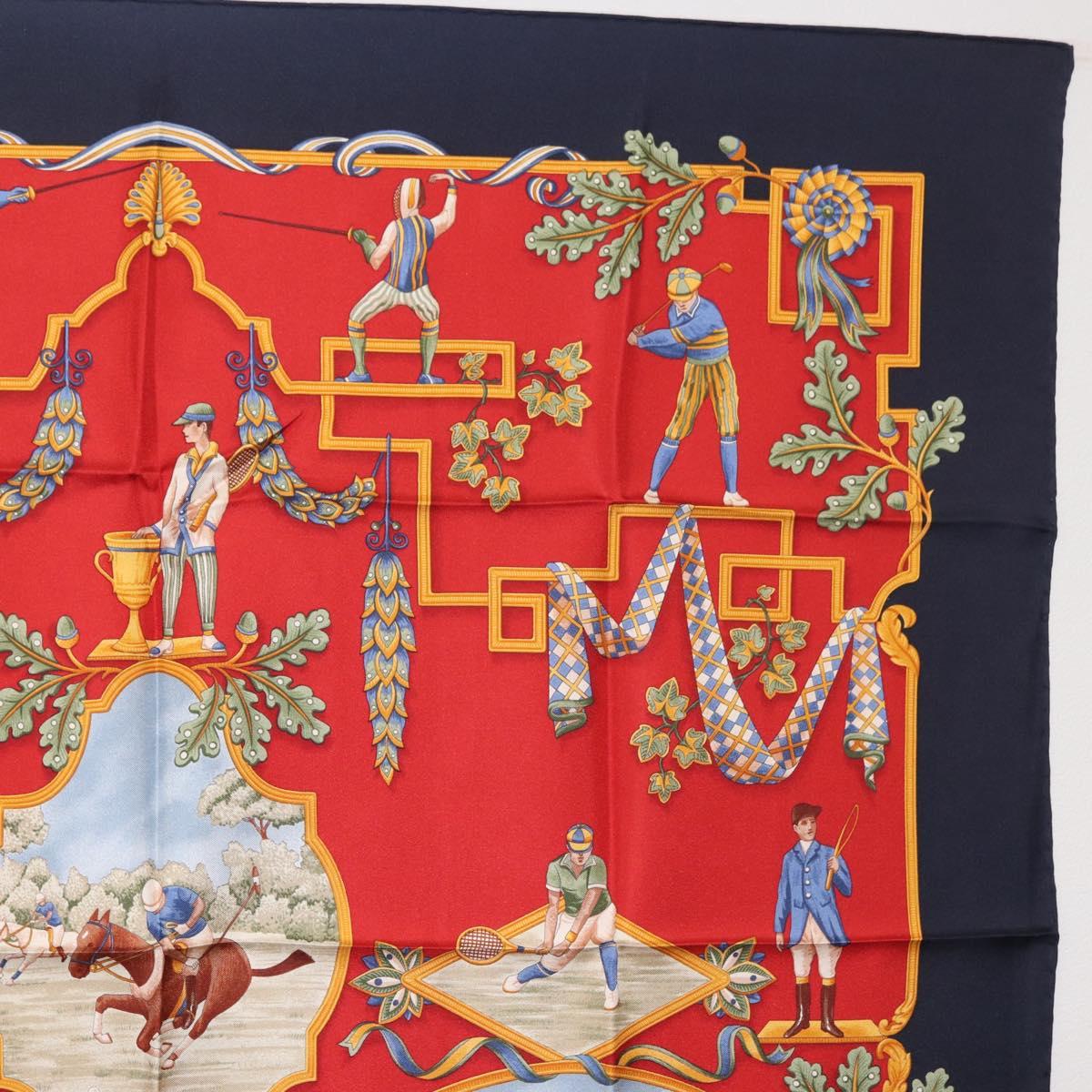 Salvatore Ferragamo Scarf Silk Navy Auth BA12848A