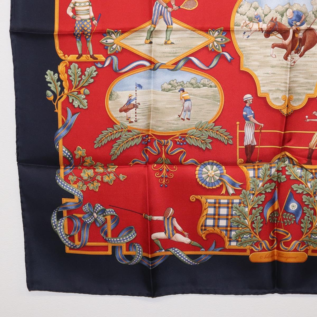 Salvatore Ferragamo Scarf Silk Navy Auth BA12848A