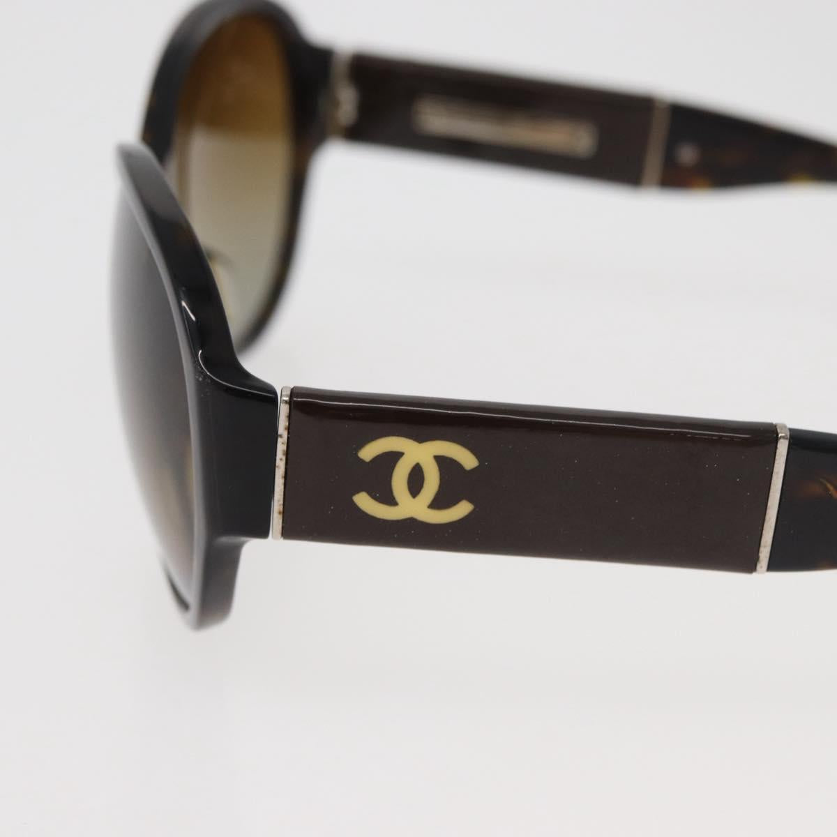 CHANEL Sunglasses plastic Brown CC Auth BA12849