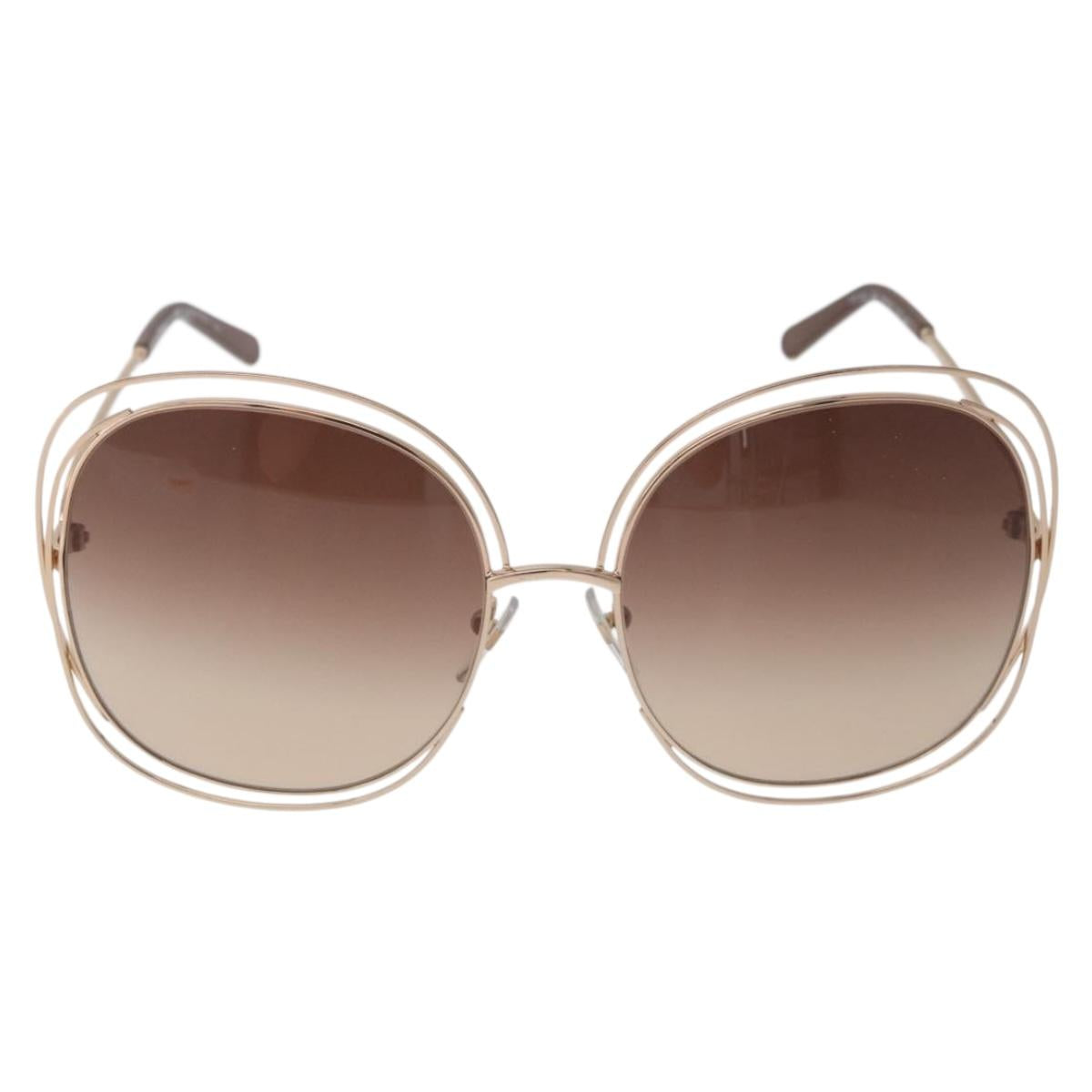 Chloe Sunglasses metal Gold Tone Auth BA12851A