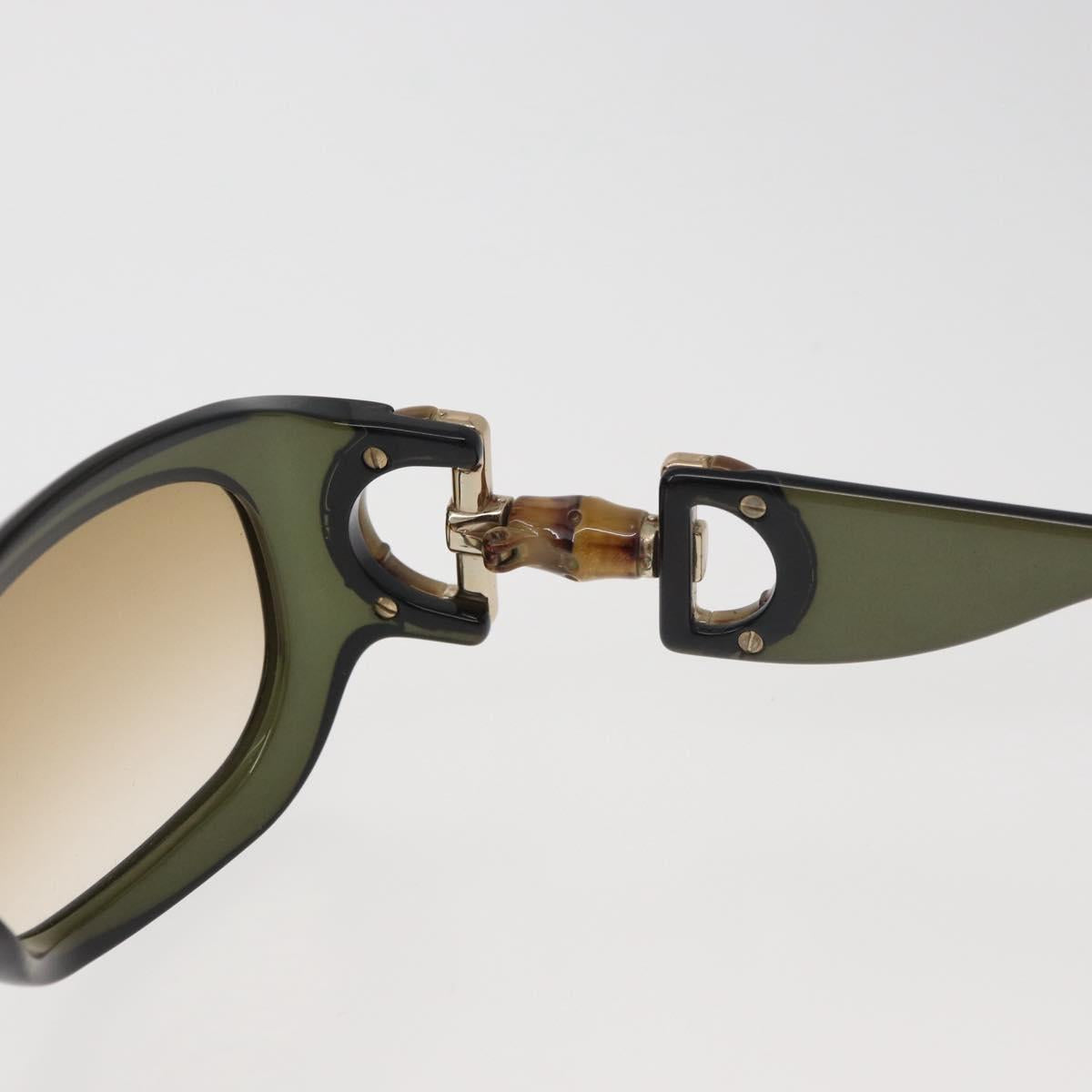 GUCCI Bamboo Horsebit Sunglasses plastic Green Auth BA12852