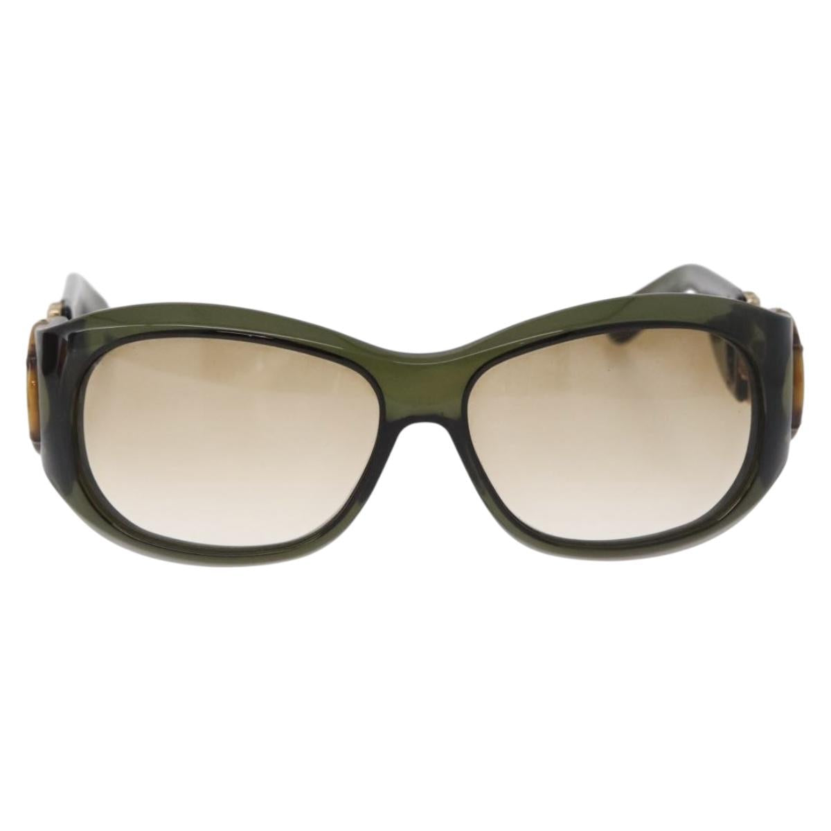 GUCCI Bamboo Horsebit Sunglasses plastic Green Auth BA12852