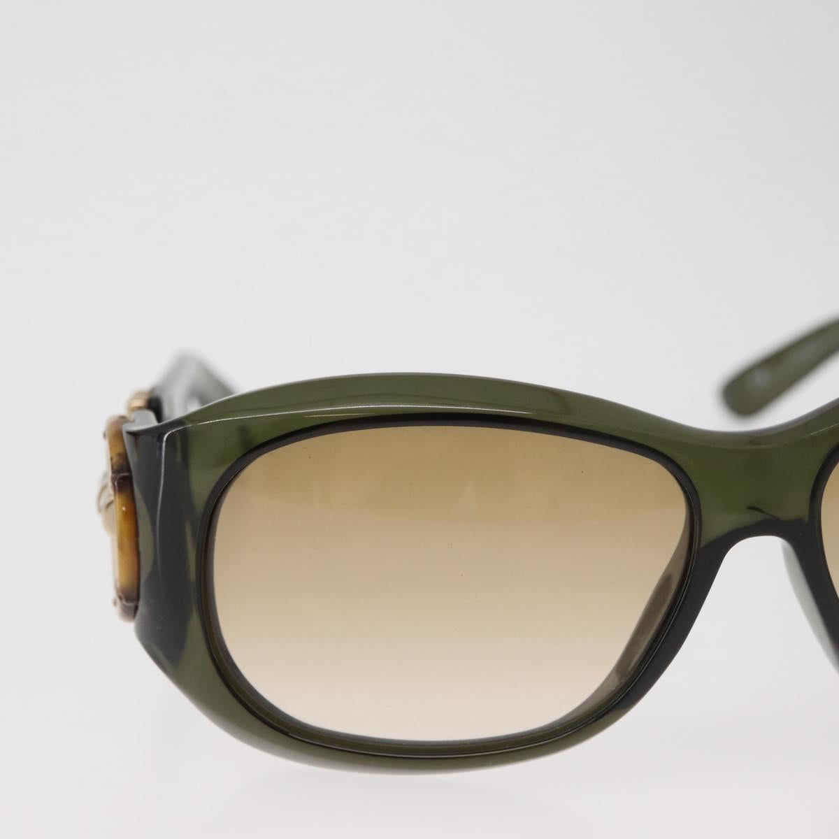 GUCCI Bamboo Horsebit Sunglasses plastic Green Auth BA12852
