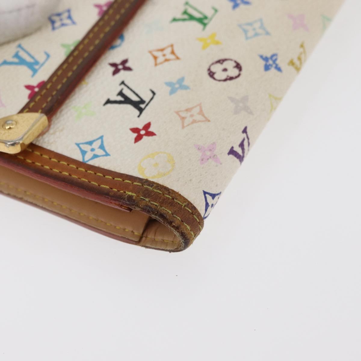 LOUIS VUITTON Monogram Multicolor Wallet 2 Set White LV Auth BA12853