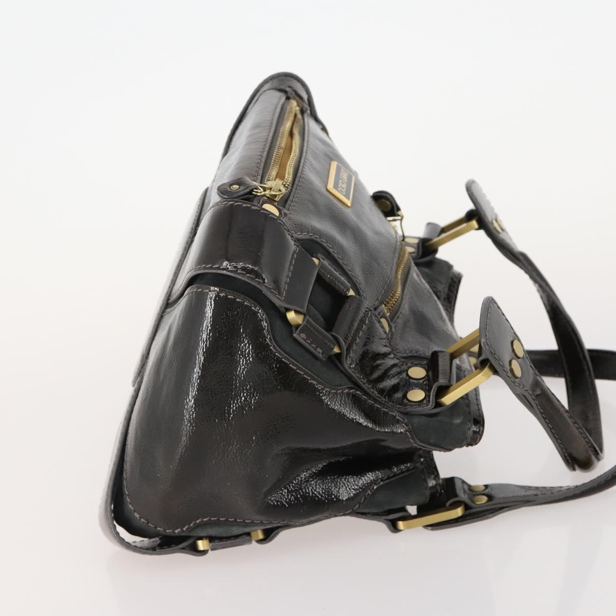 Jimmy Choo Hand Bag Leather 2 Set Black White Auth BA12856
