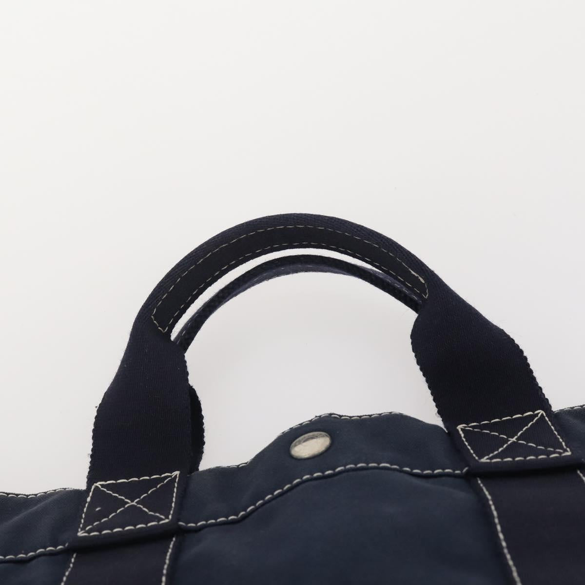 HERMES Fourre Tout MM Hand Bag Canvas 3 Set Navy Black Red Auth BA12857