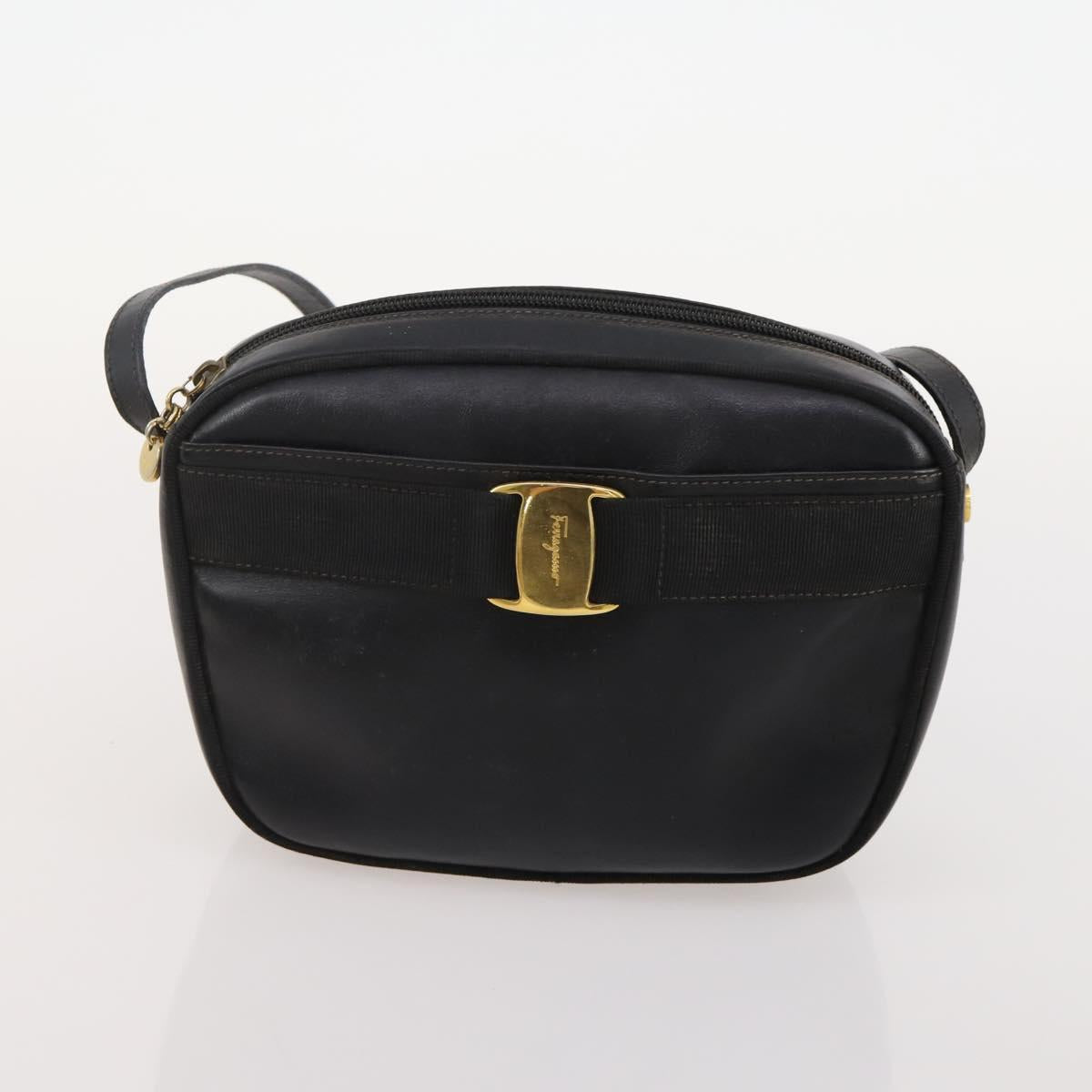Salvatore Ferragamo Gancini Bag Leather Suede Coated Canvas 4 Set Auth BA12864