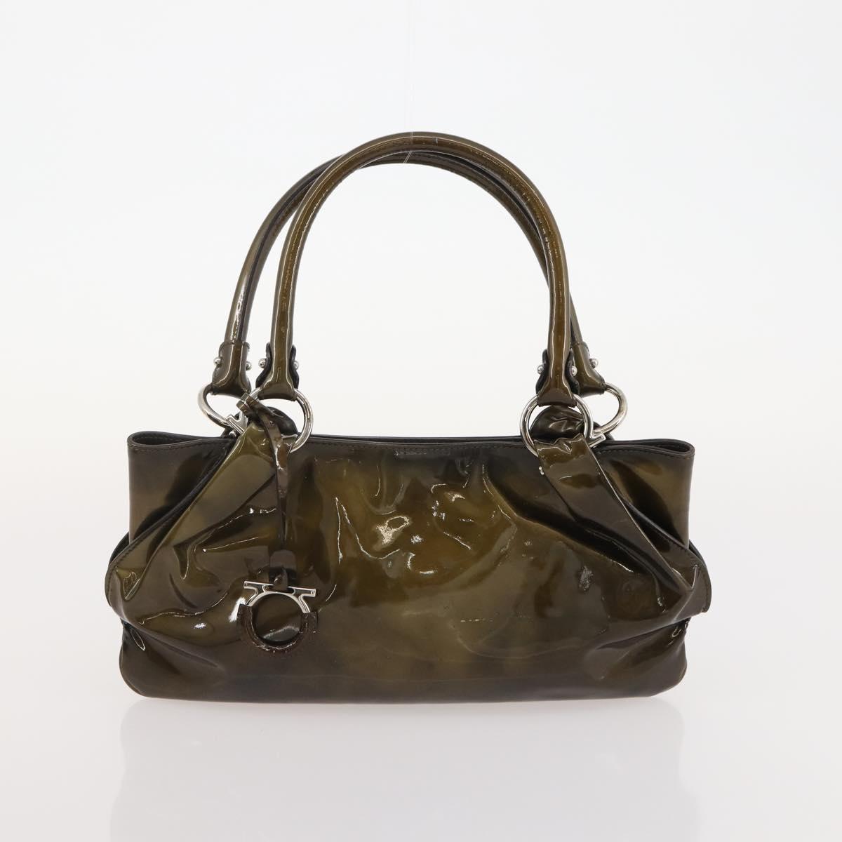 Salvatore Ferragamo Gancini Bag Leather Suede Coated Canvas 4 Set Auth BA12864