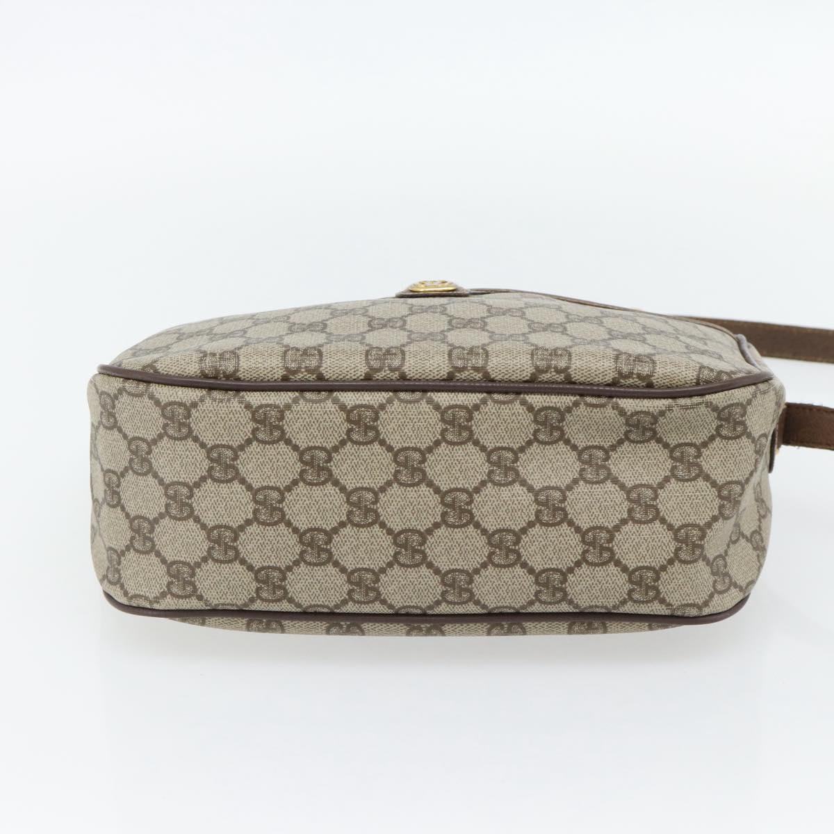 GUCCI GG Supreme Web Sherry Line Bag PVC Beige Gold 89 02 077 Auth BA12879