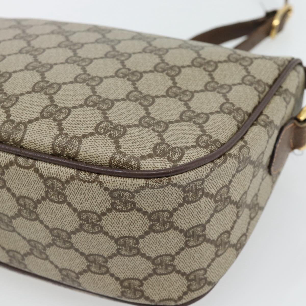 GUCCI GG Supreme Web Sherry Line Bag PVC Beige Gold 89 02 077 Auth BA12879