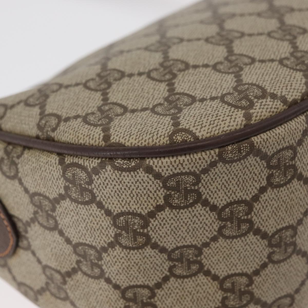 GUCCI GG Supreme Web Sherry Line Bag PVC Beige Gold 89 02 032 Auth BA12881