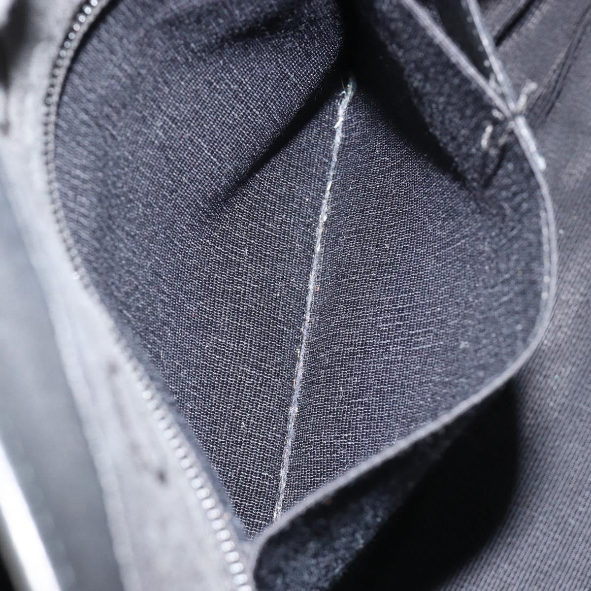 Salvatore Ferragamo Gancini Tote Bag Canvas Black Silver Auth BA12884