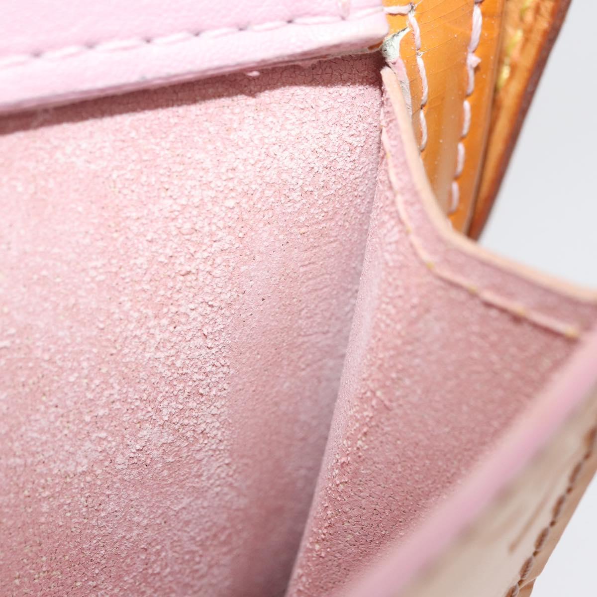 LOUIS VUITTON Monogram Vernis Motto Pouch Marshmallow Pink M91312 Auth BA12888