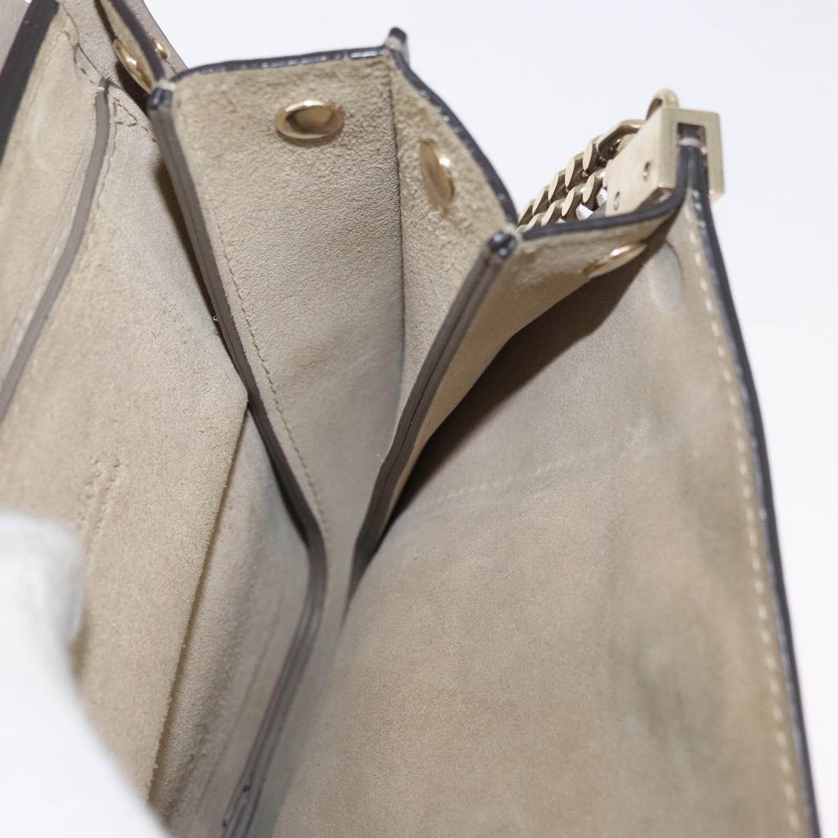 Chloe Fay Shoulder Bag Leather Beige Gold Auth BA12889