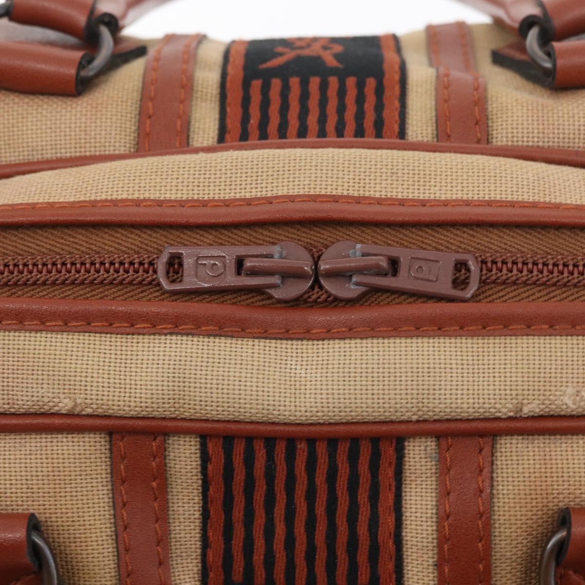 SAINT LAURENT Boston Bag Canvas Brown Auth BA12896