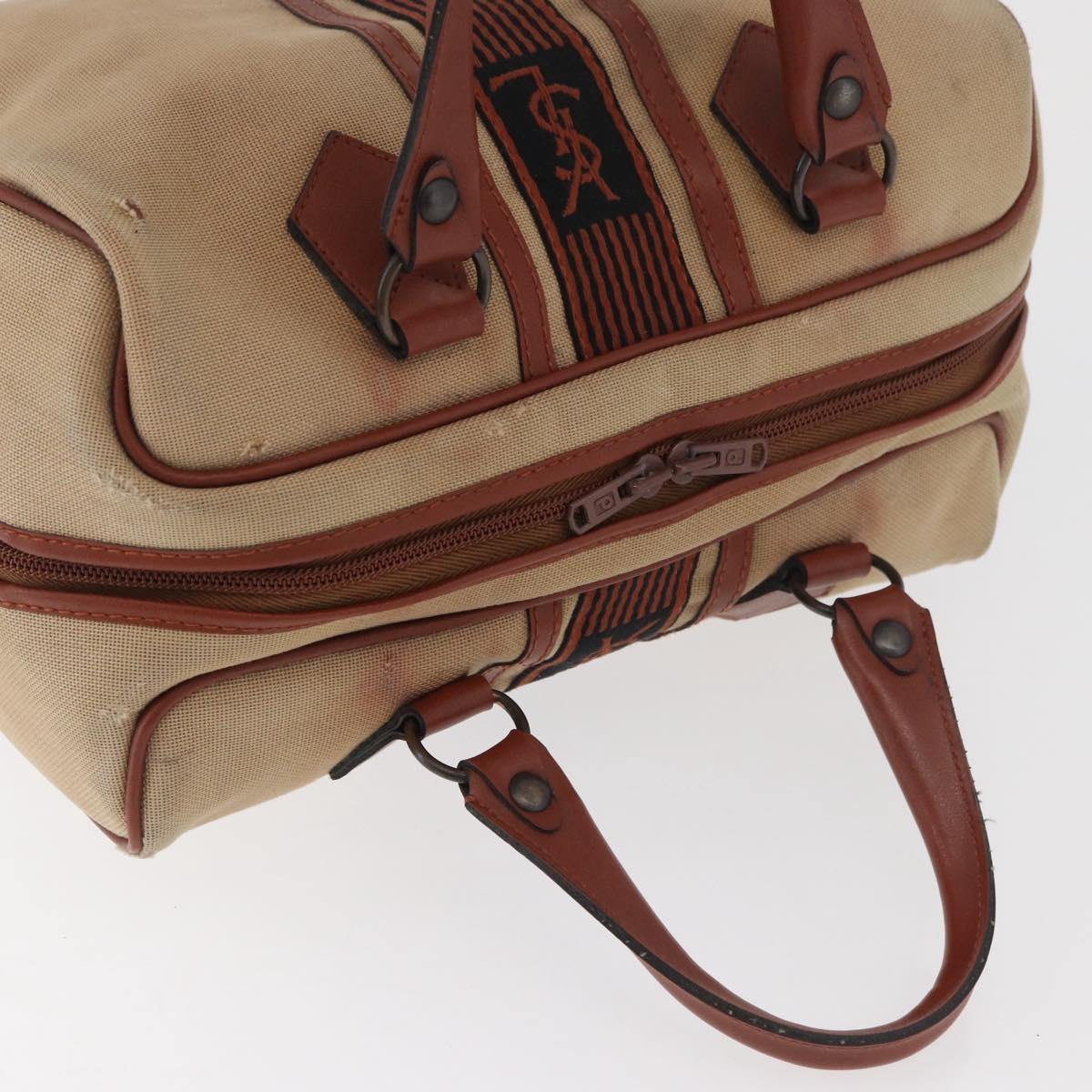 SAINT LAURENT Boston Bag Canvas Brown Auth BA12896